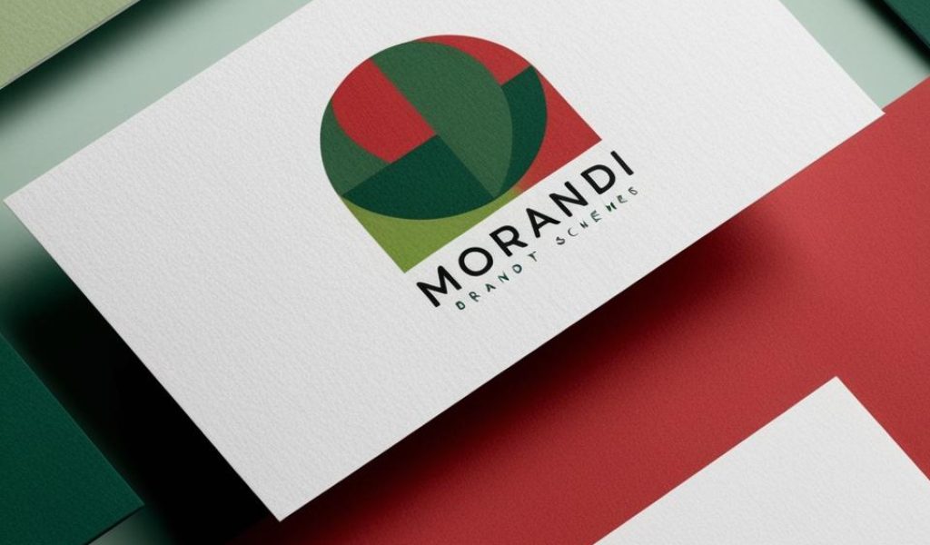 Brand Identity design example , colorful, green ,red, 莫蘭迪色